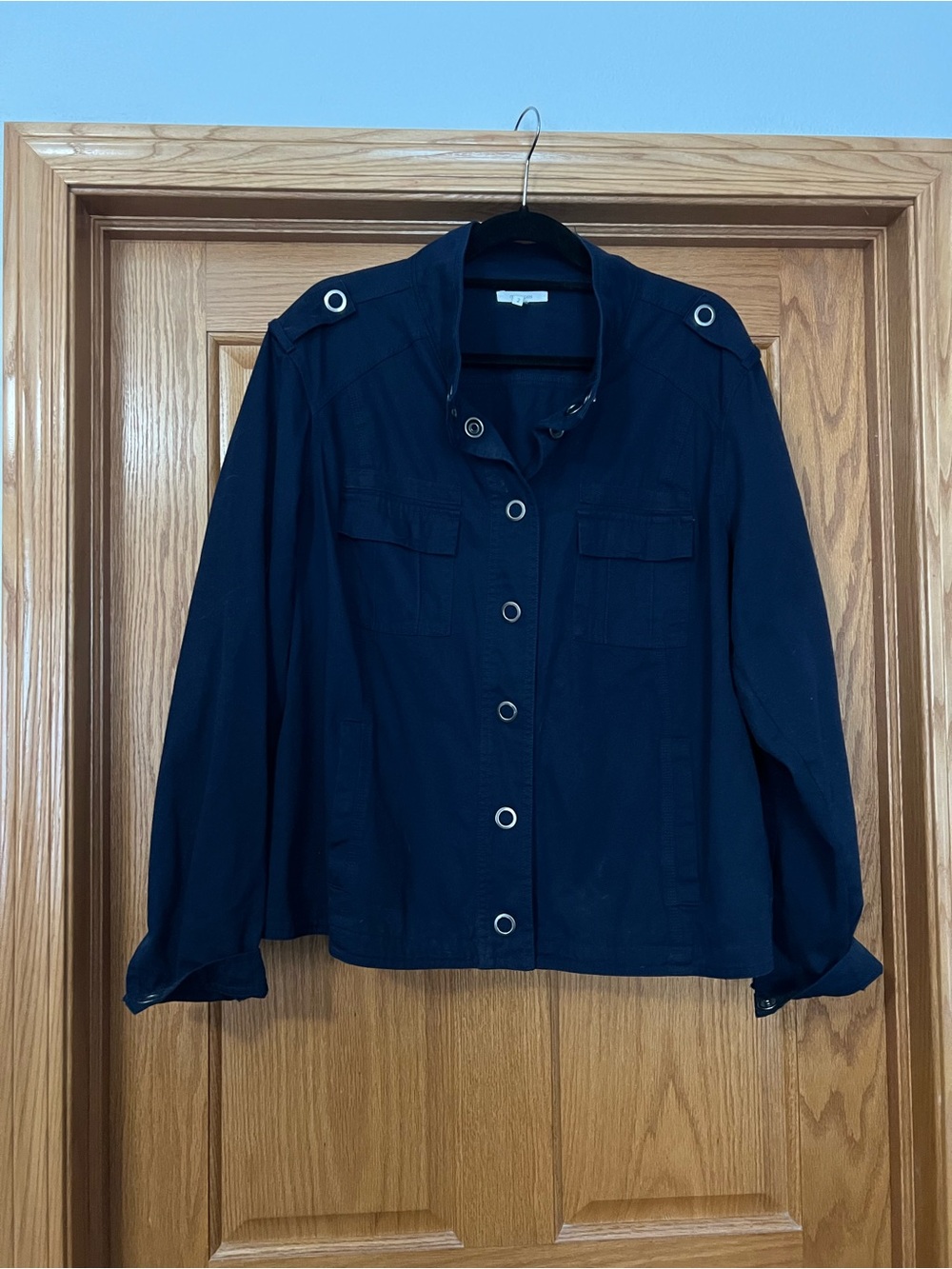 Maurices Navy Utility Jacket with Grommet Details